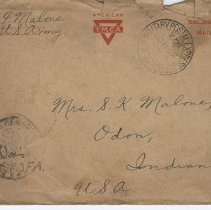 1918 letter from Earl F. Malone in France during WW I
