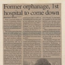 Article about the demo of the former Daviess County Orphanage