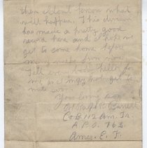 1918 letter from Pvt. Ralph Burrell to his father shortly after end of  WW