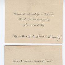 Thank you cards from the Sum family to Mr. & Mrs. Henry Wichman (1936)