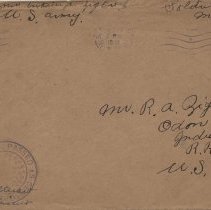 1918 letter from Austin Zigler to his parents shortly after end of  WW I
