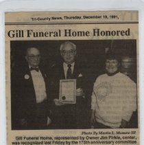 1991 article about Gill Funeral Home