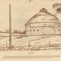 Catherine Homann's drawing of the Round Barn (ca. 1978)