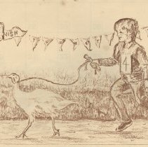 Catherine Homann's drawing of the Turkey Trot Festival (ca. 1978)