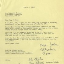 1966 letters about Vesper Service at Daviess County Fair