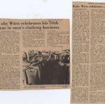 Ruby Wirts celebrates 50 years in the men's clothing business (1979)