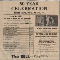 Ruby Wirts celebrates 50 years in the men's clothing business (1979)