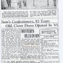 1959 article about closing of Sum Brothers in Washington