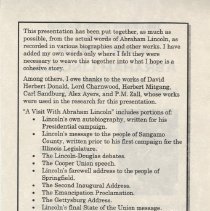 Dean Dorrell presenting as Abraham Lincoln (1997)