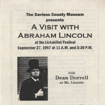 Dean Dorrell presenting as Abraham Lincoln (1997)