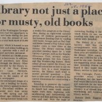 1982 article about the Carnegie Public Library in Washington