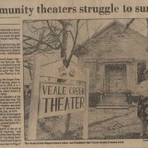 Article about the Veale Creek Theatre in Washington (ca. 1982)