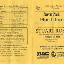 2015 program for "Forever Plaid" performed by the Veale Creek Players