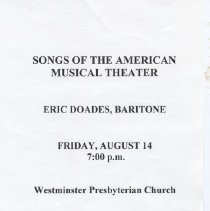 "Songs of the American Musical Theater" performed by Eric Doades