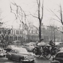 Washington Fire Department's steam pumper in a Christmas parade (1953)