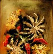 Oil painting of flowers by Helen Keller