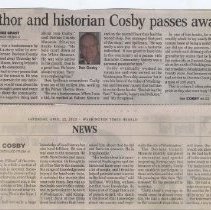 2023 article about the passing of Don Cosby, author and historian