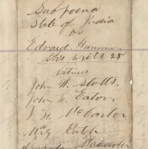 1876 subpoena issued by Madison Township Justice of the Peace