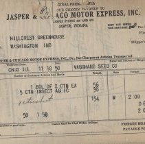 1950 sales receipts from Hillcrest Greenhouse in Washington