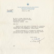 1970 letters about B & O Railroad donation to the Daviess County Museum