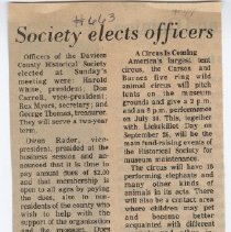 Article about a meeting of the Daviess County Historical Society (ca. 1981)