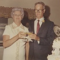 Bill & Cdv Hart celebrating their 50th wedding anniversary (1971)