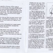 "Boyhood Memories of the 1940s" in Washington by Robert A. Brothers