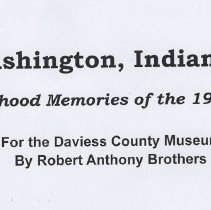 "Boyhood Memories of the 1940s" in Washington by Robert A. Brothers