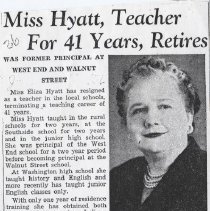 1956 retirement of Eliza A. Hyatt