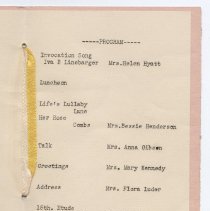 1927 President's Day program held by the Monday Afternoon Club