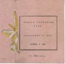 1927 President's Day program held by the Monday Afternoon Club