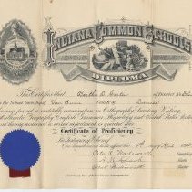 1894 diploma of Bertha D. Garten (1875-1961)
