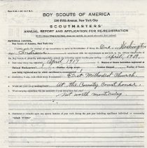 Report & list of members in Boy Scout Troop in Washington (1919-1920)