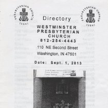 2013 directory for the Westminster Presbyterian Church in Washington