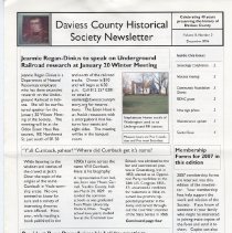 December 2006 Daviess County Historical Society newsletter