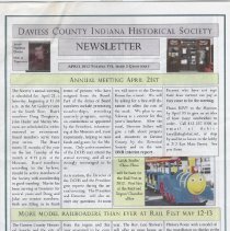 April 2012 Daviess County Historical Society newsletter