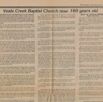 1983 report about the history of  Veale Creek Baptist Church