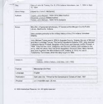 1864 Civil War diary of John M. Tomey