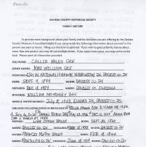 Family history of Callie (Bales) Gee (1899-1989)