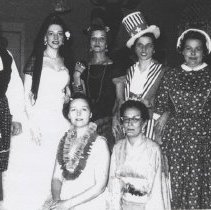 Seven women at 1960 Alpha Beta Sigma Phi Founders Day banquet