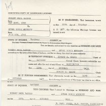 1919 marriage license for Robert & Ethel Doris (Wykoff) Barber