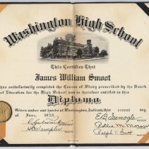 James William Smoot's 1939 diploma from Washington High School