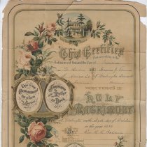 Lew & Emma Jane (Thomas) Barber's 1886 marriage certificate