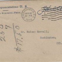 1908 letter to Nelson Horrall about James Johnson