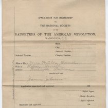 Nancy Horrall's membership application to the DAR (ca.1920-1925)