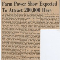 1965 article about the Farm Power Show in Daviess County