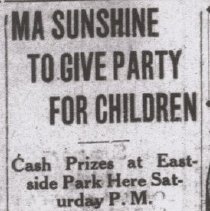 1930 "Ma Sunshine" party at Eastside Park in Washington