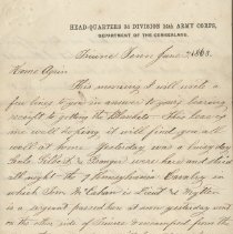 1863 Civil War letter from Joseph E. Morris