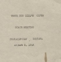 1944 program for Theta Rho Girls' Club state meeting