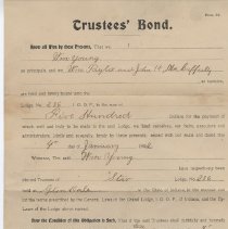 1902 I.O.O.F. Trustees's bond for William Young